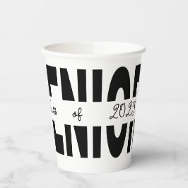 Vasos De Papel Personalizado senior negro clásico