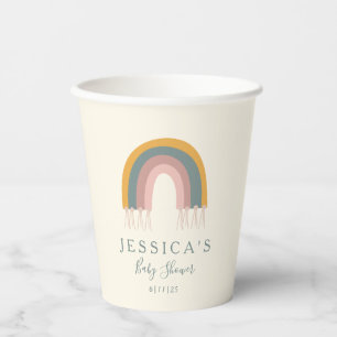 Vasos De Papel Personalizado simple de Baby Shower Cuho Boho Rain
