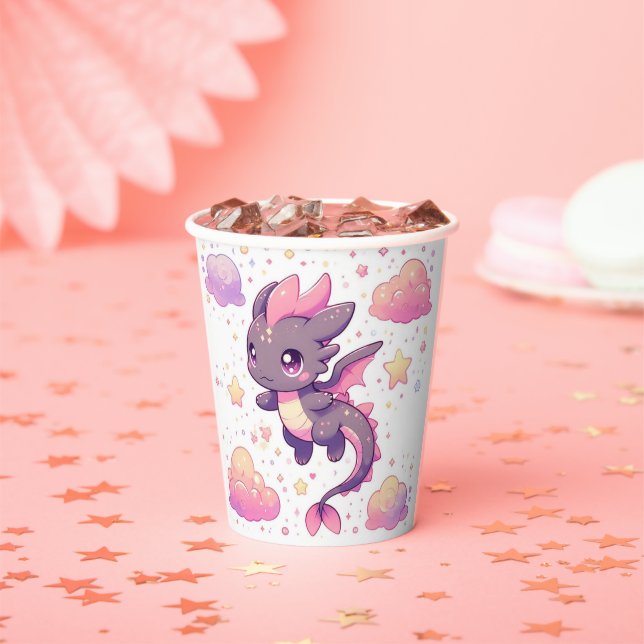 Vasos De Papel Personalizado Sweet Dragon Baby Shower (in situ)