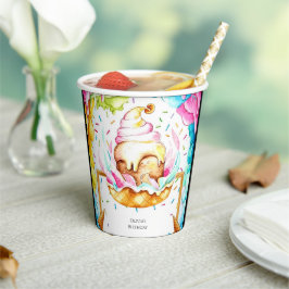 Vasos De Papel Personalizado Sweet Magic Ice Cream Cumpleaños