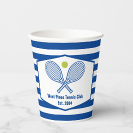 Vasos De Papel Personalizado Tennis Country Club Blue Striping