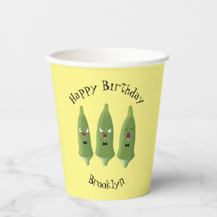 Vasos De Papel Personalizado vegetal de okra cantante