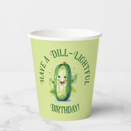 Vasos De Papel Personalizado verde lindo Pickle Cumpleaños