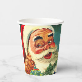 Vasos De Papel Personalizado Vintage Jolly Santa Claus