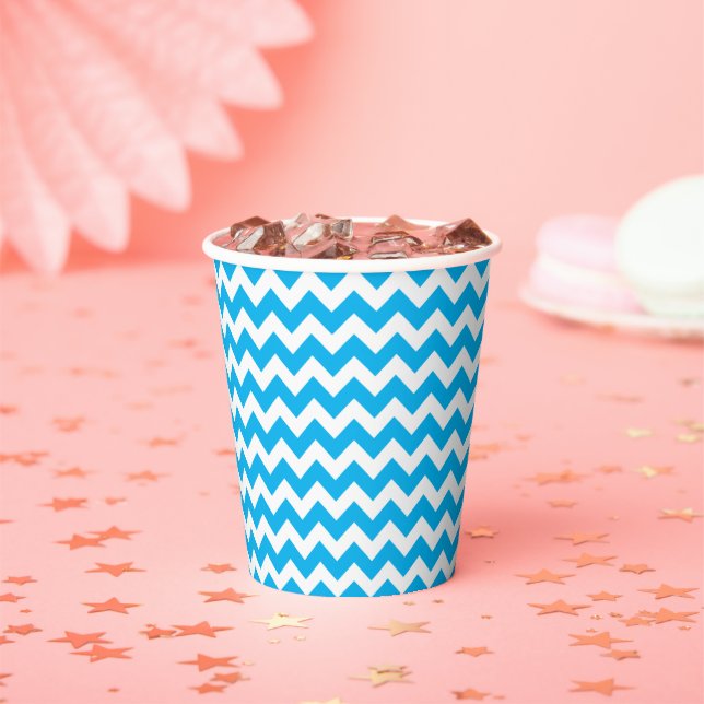Vasos de papel personalizados Chevron (in situ)