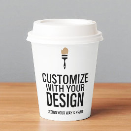 Vasos De Papel Personalizados con Marca de Empresa en Blanco