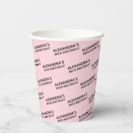 Vasos de Papel Personalizados Cumpleaños 30 Rosa S
