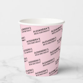 Vasos de Papel Personalizados Cumpleaños 30 Rubor