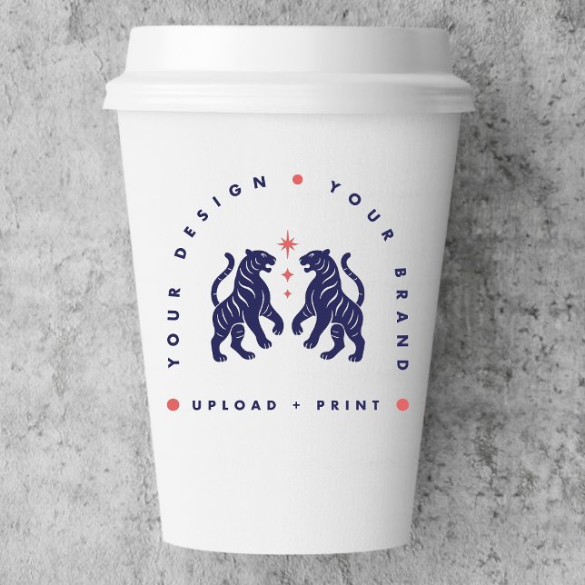 Vasos de Papel Personalizados de 8oz | Vaso con Su (Upload your artwork and turn these paper cups into custom merch, branding, or sleek event drinkware)