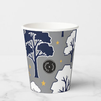 Vasos de papel personalizados de árbol y estrella