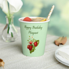 Vasos de papel personalizados de fresa Artículos p