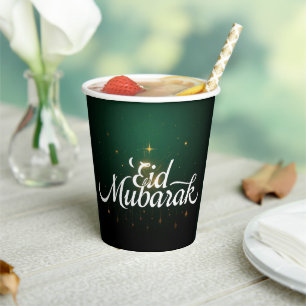 Vasos de papel personalizados Eid Mubarak DECORACI