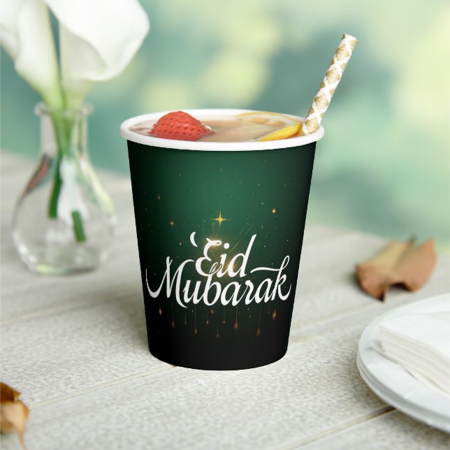 Vasos de papel personalizados Eid Mubarak DECORACI (in situ)