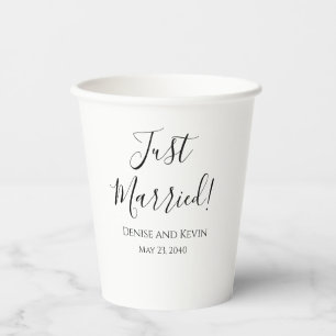 Vasos de Papel Personalizados para Boda Recién Cas