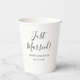 Vasos de Papel Personalizados para Boda Recién Cas