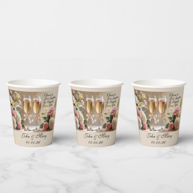 Vasos de papel personalizados para bodas (Multi)