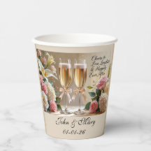 Vasos de papel personalizados para bodas