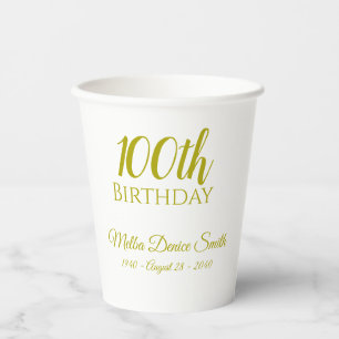 Vasos de papel personalizados para cumpleaños núme