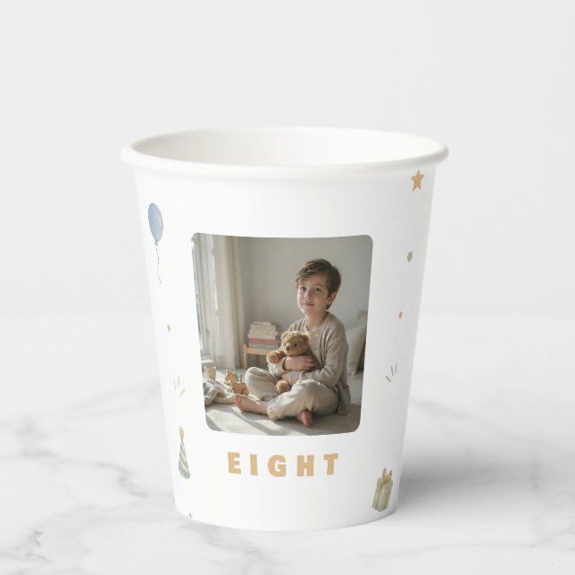 Vasos de papel personalizados para cumpleaños núme (Anverso)