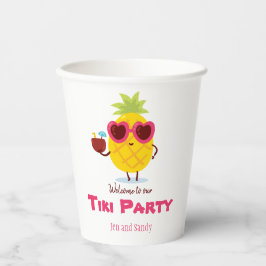 Vasos de papel personalizados para fiesta Tiki de 