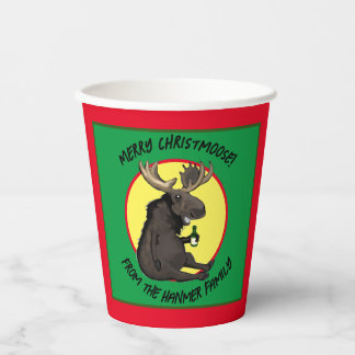 Vasos de Papel Personalizados Reno de Navidad