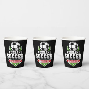 Vasos De Papel Personalizar Soccer ADD TEXTO Varisity Team Player