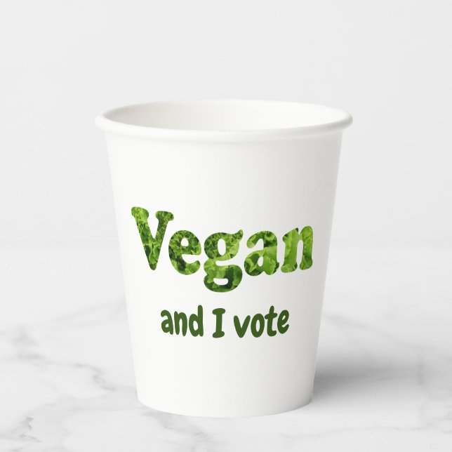 Vasos De Papel Personalizar Vegan Activista Voter (Anverso)