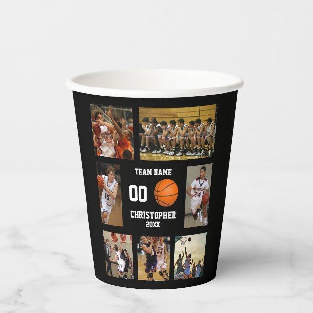 Vasos De Papel Personalized Basketball Theme Senior Night Party (Anverso)
