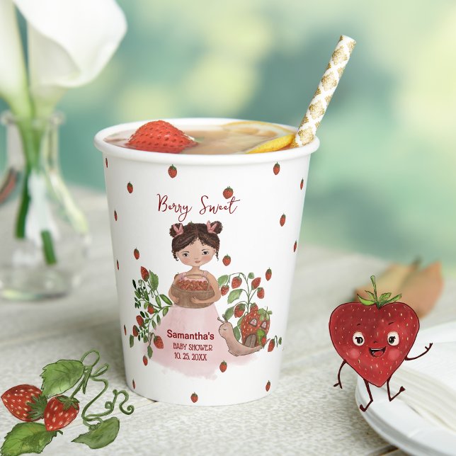 Vasos De Papel Personalized Berry Sweet Baby Shower Disposable  (Personalized Berry Sweet Baby Shower Disposable Paper Cups)