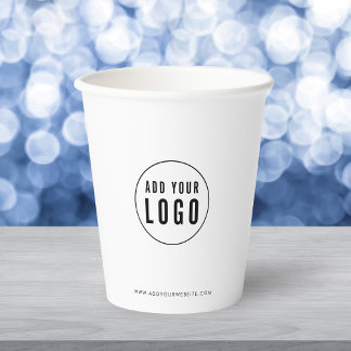 Vasos De Papel Personalized Business Add Logo Modern Minimalist
