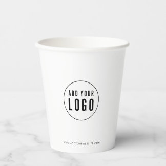 Vasos De Papel Personalized Business Add Logo Modern Minimalist