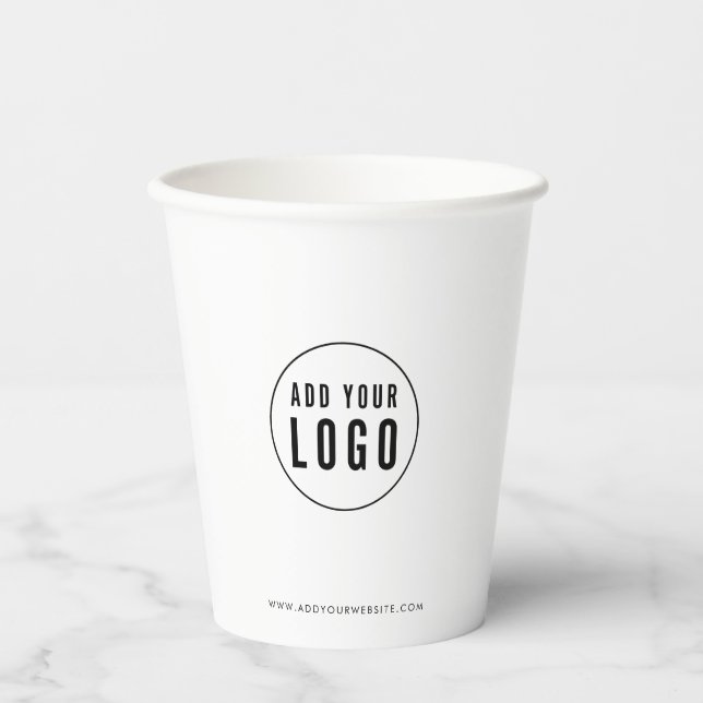 Vasos De Papel Personalized Business Add Logo Modern Minimalist (Anverso)