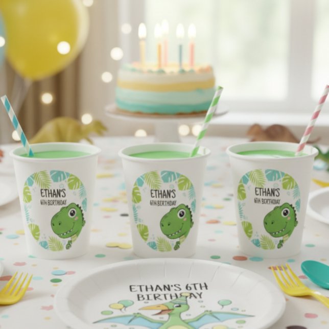 Vasos De Papel Personalized Dinosaur Paper Cups - (Subido por el creador)