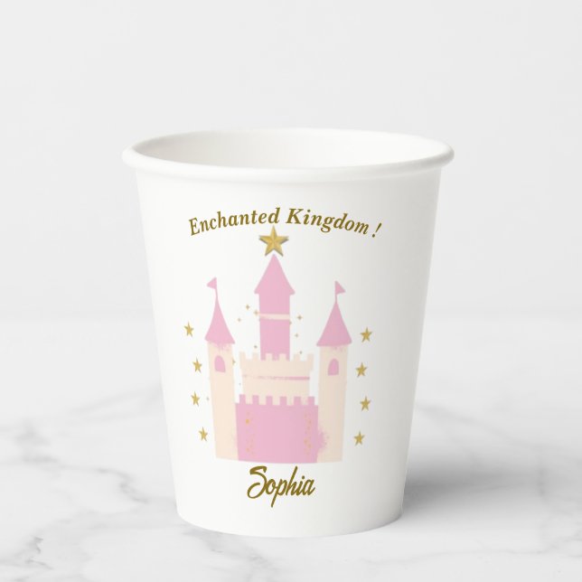 Vasos De Papel Personalized Enchanted Castle Glass | "Princess Pa (Anverso)