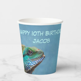 Vasos De Papel Personalized Happy Birthday Iguana Template