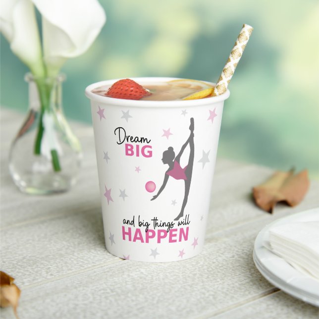 Vasos De Papel Personalized Rhythmic Gymnast Dream Big Party Cup (in situ)