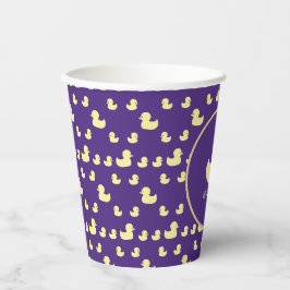 Vasos De Papel Personalized Rubber Duck Modern Purple Baby Shower