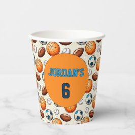 Vasos De Papel Personalized Sports Birthday Paper Cups 