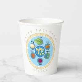 Vasos De Papel Pesach Seder Kosher seis diferentes alimentos de p