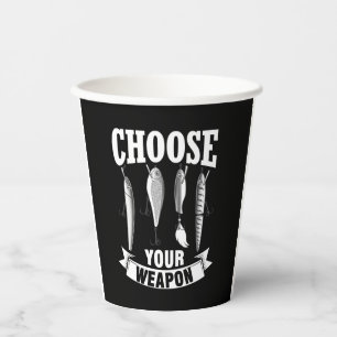 Vasos De Papel Pesca de cebo Pescador Pescador Rod de pesca