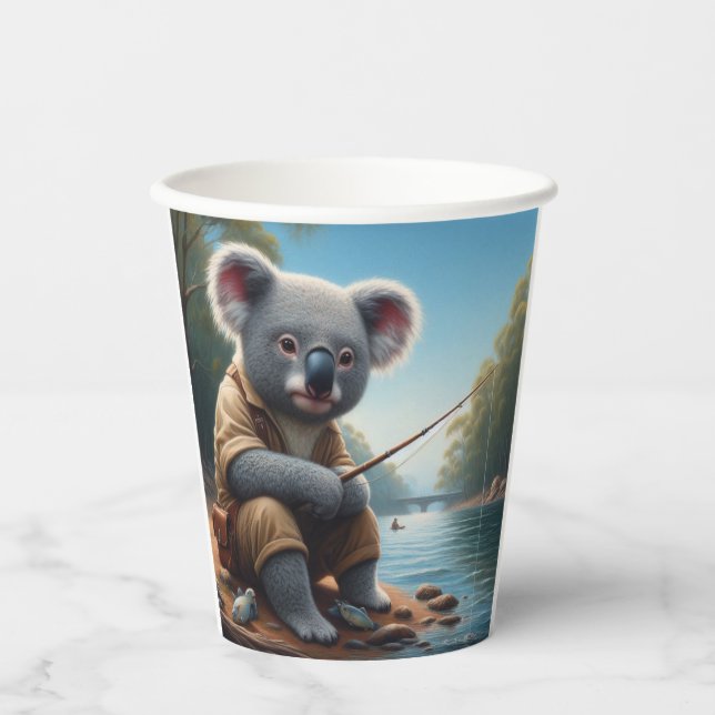 Vasos De Papel Pesca de Koala (Anverso)