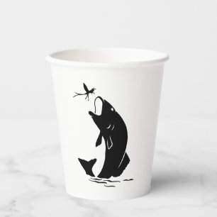 Vasos De Papel Pesca de pesca de altura Salto de peces Larvea Hoo