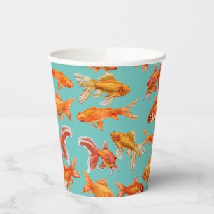 Vasos De Papel Pescado de oro