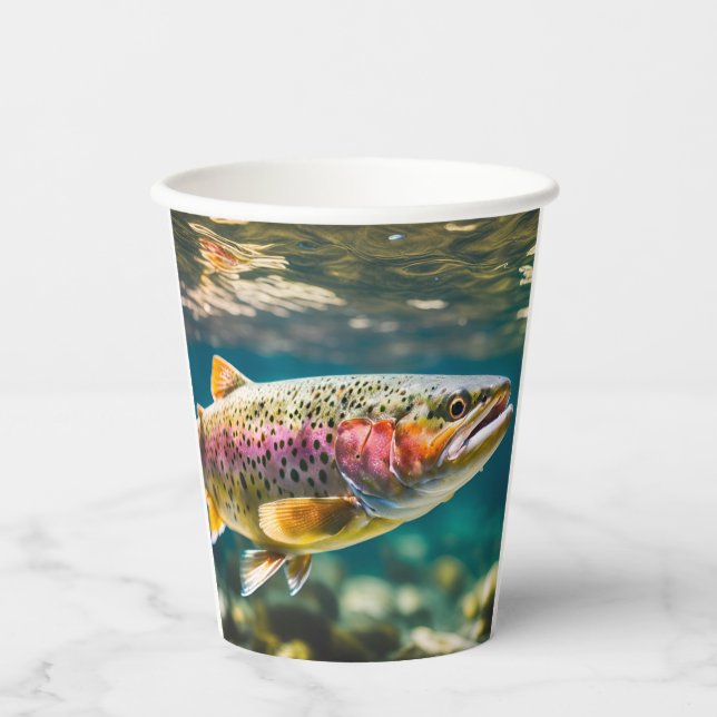 Vasos De Papel Pescado de salmón (Anverso)