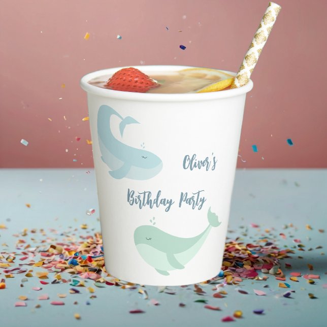 Vasos De Papel Pescado pastel Fiesta de cumpleaños de ballenas ve (Subido por el creador)