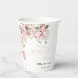 Vasos De Papel Petales y Prosecco Moderno Floral Floral Bridal Du