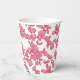 Vasos De Papel Pétalos de Flor de Cerezo Rosa