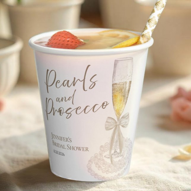 Vasos De Papel Pétalos y Prosecco | Desayuno Nupcial de Acuarela  (Subido por el creador)