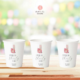 Vasos De Papel Petals y Prosecco 30.ª Moda de color rosa floral