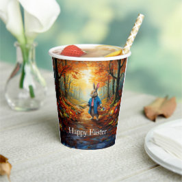 Vasos De Papel Peter Easter Bunny con la cesta de huevos de Pascu